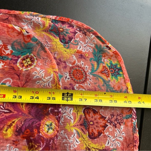 JESSICA LONDON Women’s 16W Long Tunic Colorful SHEER Roll Tab‎  Button Topper - Picture 11 of 15